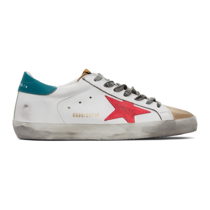 Photo: Golden Goose White and Tan Superstar Sneakers