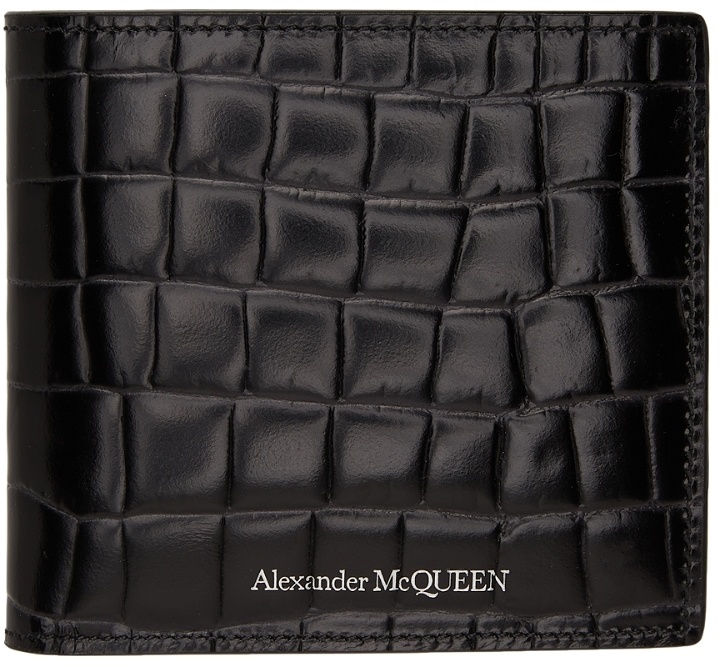 Photo: Alexander McQueen Black Croc Bifold Wallet