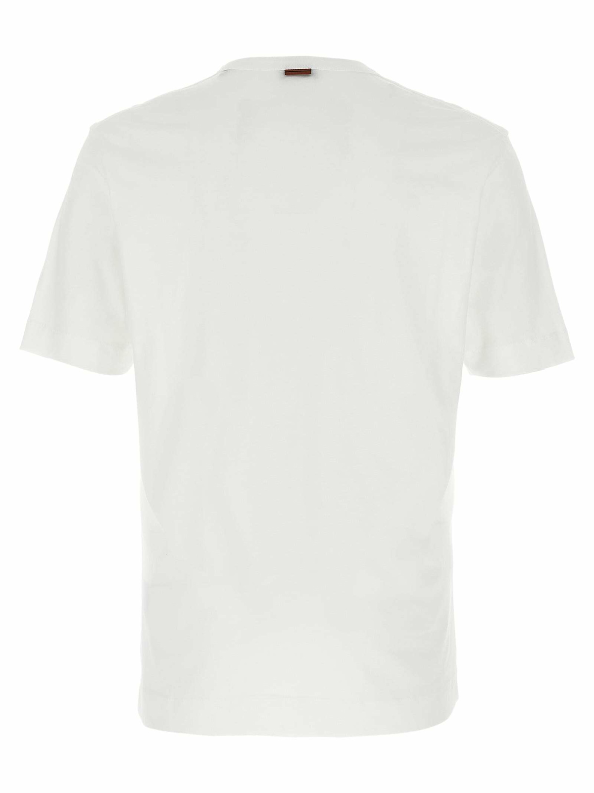 Tシャツ・カットソー ZEGNA COTTON T-SHIRT WITH LOGO EMBROIDERY Zegna logo-embroidered Cotton T-shirt | Blue | FARFETCH