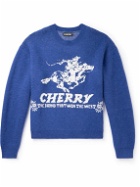 Cherry Los Angeles - Intarsia-Knit Alpaca-Blend Sweater - Blue