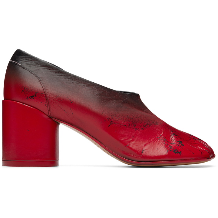 Photo: MM6 Maison Margiela Red Anatomic Block-Heel Heels