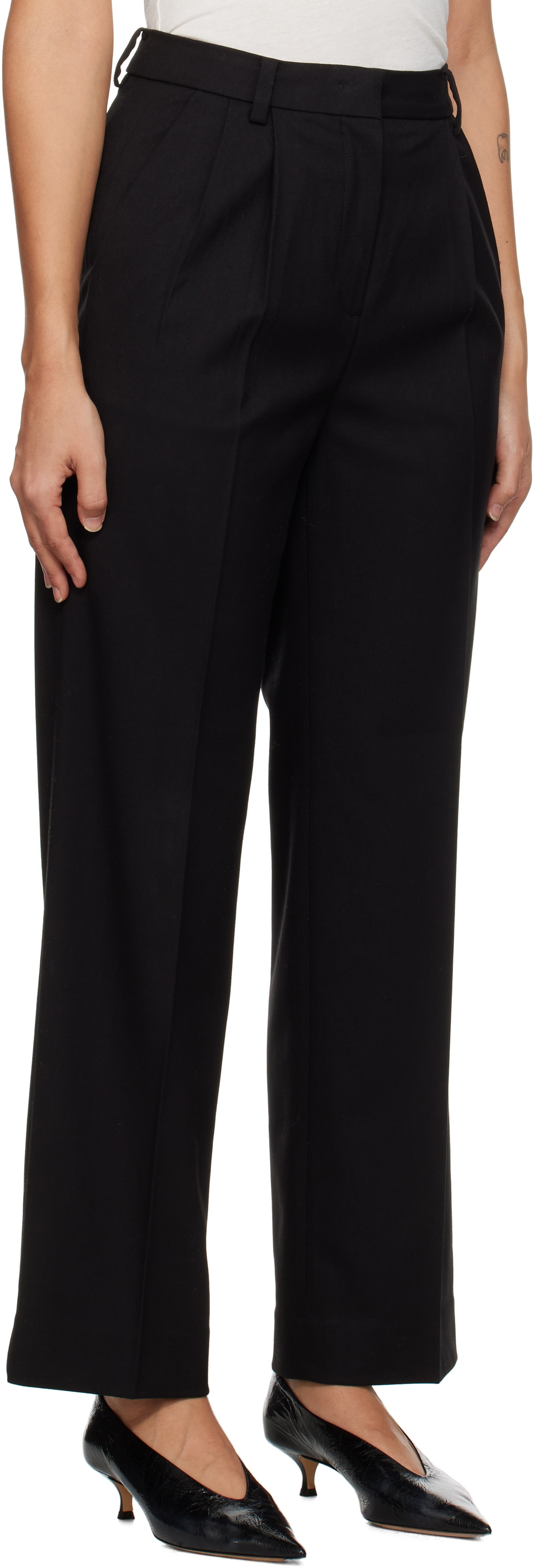 Dunst Black Double Pleated Trousers