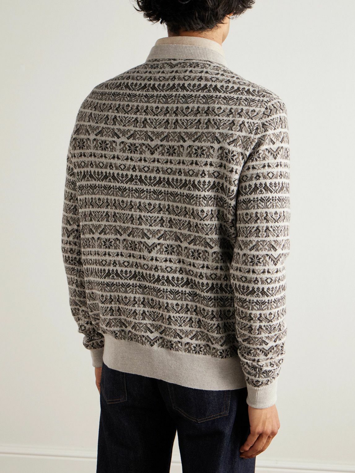 Purdey - Vigo Slim-Fit Fair Isle Wool Sweater - Neutrals