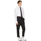 Givenchy Black and White Stripe and Star Tie