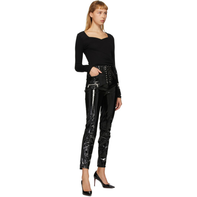 Unravel Black Front Cross Bodysuit
