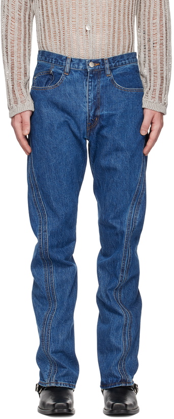Photo: NVRFRGT Indigo Twisted Jeans