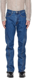 NVRFRGT Indigo Twisted Jeans