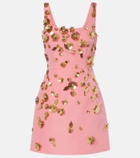 Carolina Herrera Embellished silk faille minidress