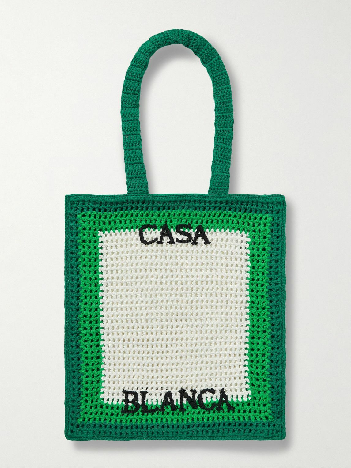 トートバッグ Casablanca Crochet Shopper Bag - Casablanca - Cotton - Blue Casablanca - Logo-Embroidered Crocheted Cotton Tote Bag