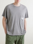 Cherry Los Angeles - Logo-Print Paint-Splattered Cotton-Jersey T-Shirt - Gray