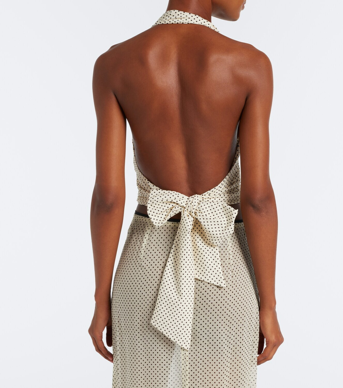 Hunza G Polka-dot halterneck crop top