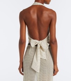 Hunza G Polka-dot halterneck crop top