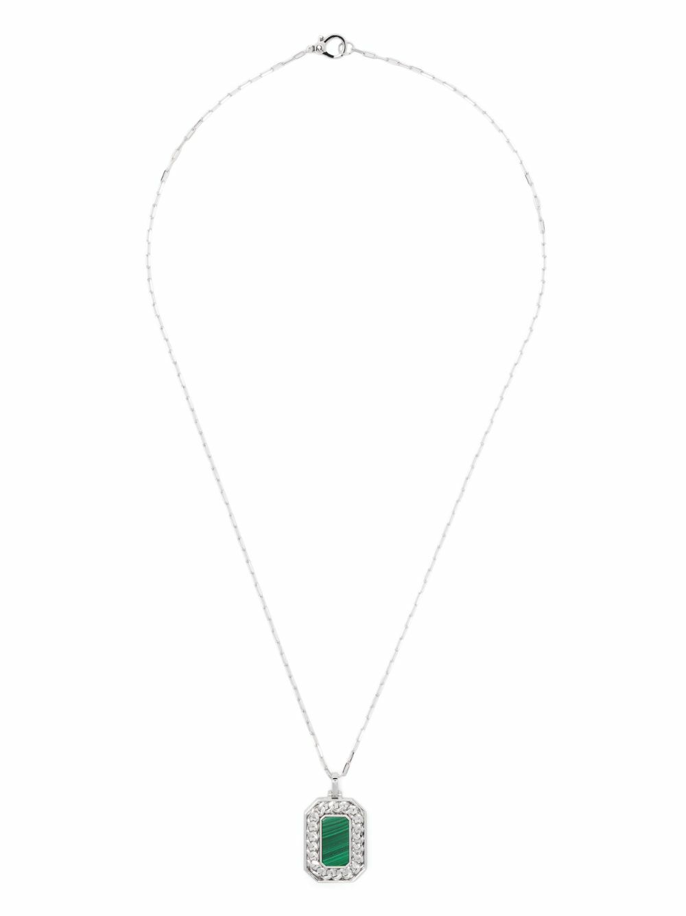 SHAY 18K White Gold Malachite Necklace