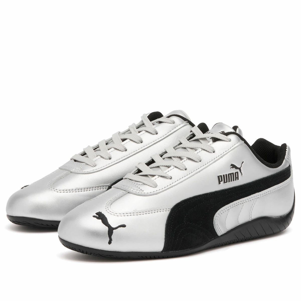 Puma Speedcat Metallic Sneaker in Silver/Black