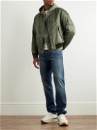 TOM FORD - Leather-Trimmed Shell Bomber Jacket - Green