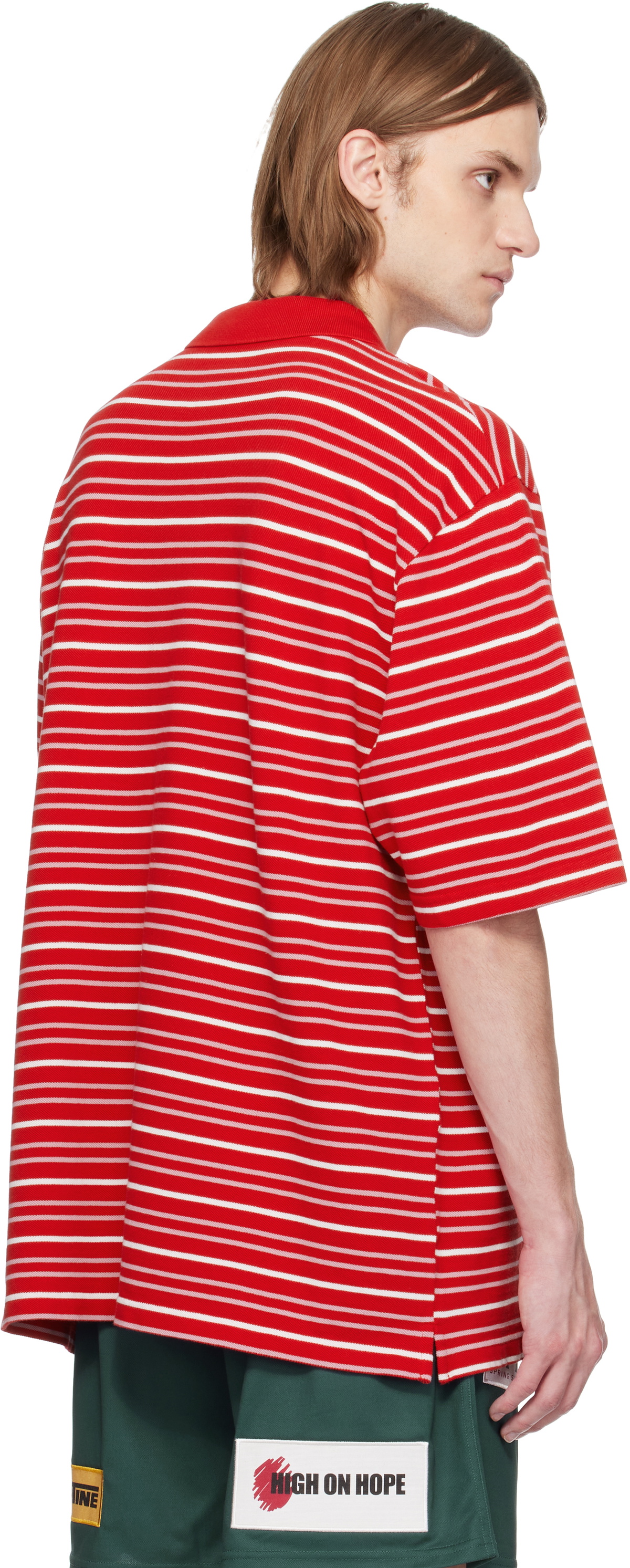 Martine Rose Red Oversized Panelled Polo Martine Rose