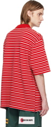 Martine Rose Red Oversized Panelled Polo