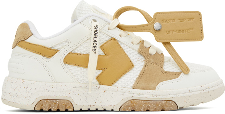 Photo: Off-White White & Beige Slim Out Of Office Sneakers
