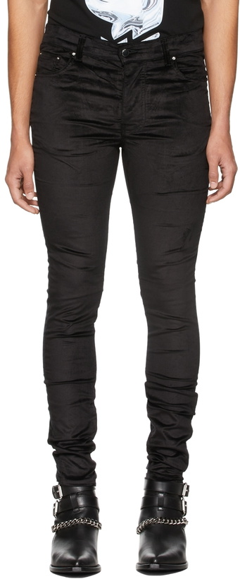 Photo: AMIRI Black Velour Skinny Stack Jeans