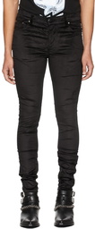 AMIRI Black Velour Skinny Stack Jeans