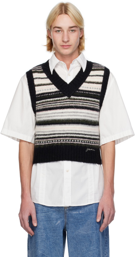 Photo: GANNI Black & White Stripe Vest