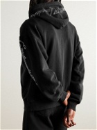 Emotionally Unavailable - Crystal-Embellished Cotton-Jersey Hoodie - Black