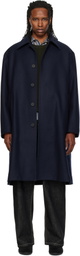 Studio Nicholson Navy Wool Overcoat