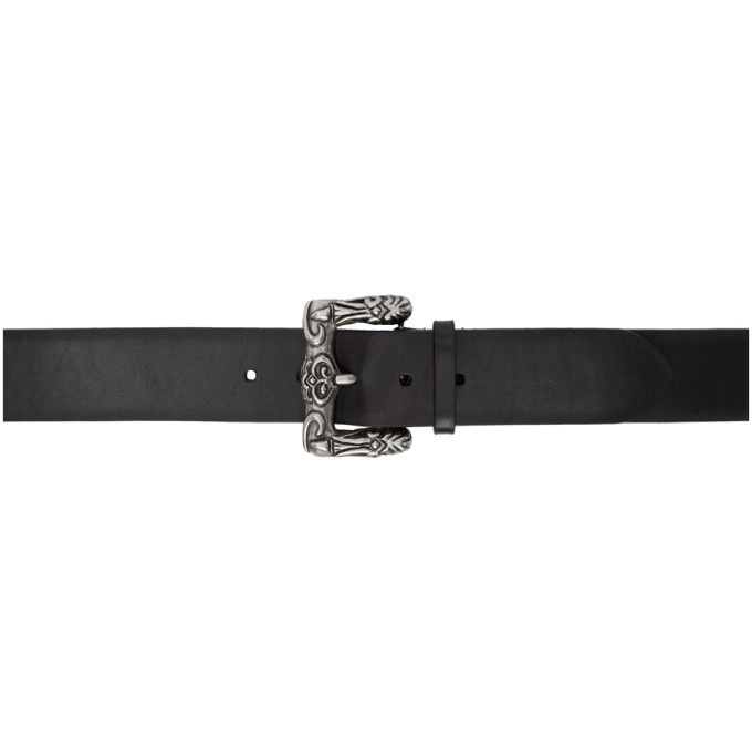 Photo: Saint Laurent Black Folk Buckle Belt