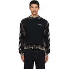 Off-White Black Diagonal Arrow Corrosion Knit Crewneck Sweater