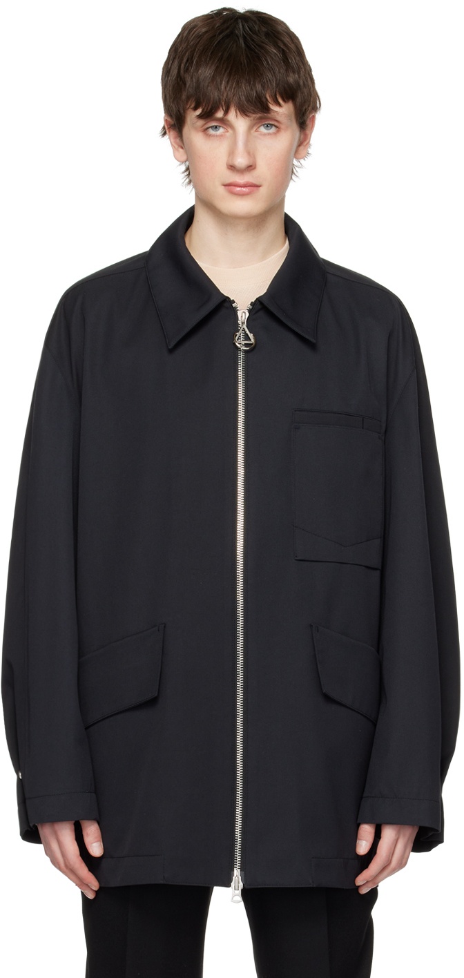 Solid Homme Navy Short Collar Jacket Solid Homme