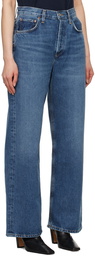 AGOLDE Navy Low Slung Baggy Jeans