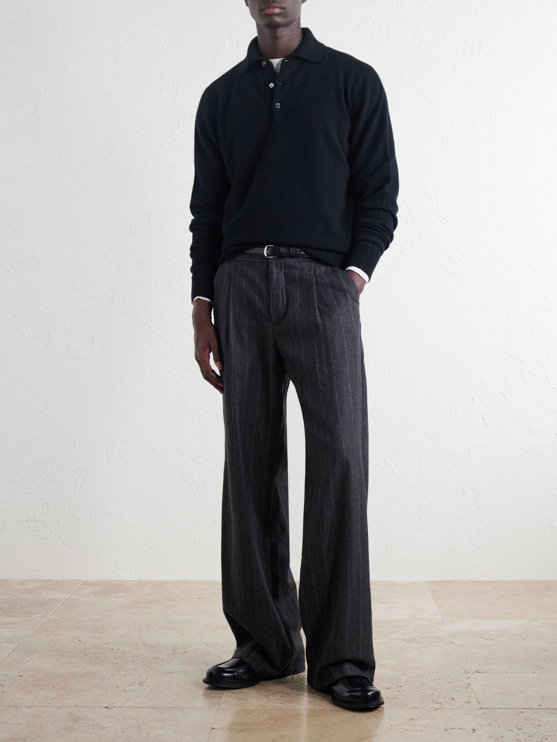 William Lockie - Wool Polo Sweater - Black