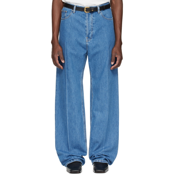 Photo: Valentino Blue Creased Jeans