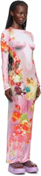 Jean Paul Gaultier Pink 'The Body Flower' Maxi Dress