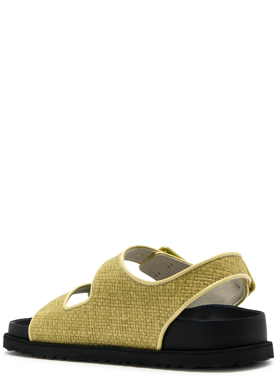 【関税&送料込】Birkenstock 1774 Olive Green Raffia Milano S Milano Luxe raffia sandals in green - Birkenstock 1774