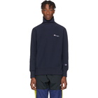 Champion Reverse Weave Navy Small Script Logo Turtleneck