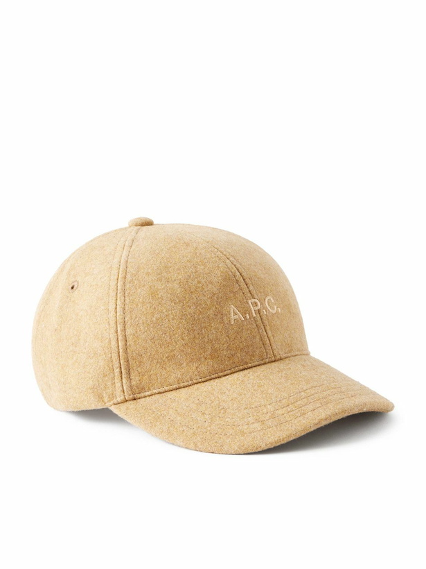 Photo: A.P.C. - Charlie Logo-Embroidered Wool Baseball Cap - Neutrals
