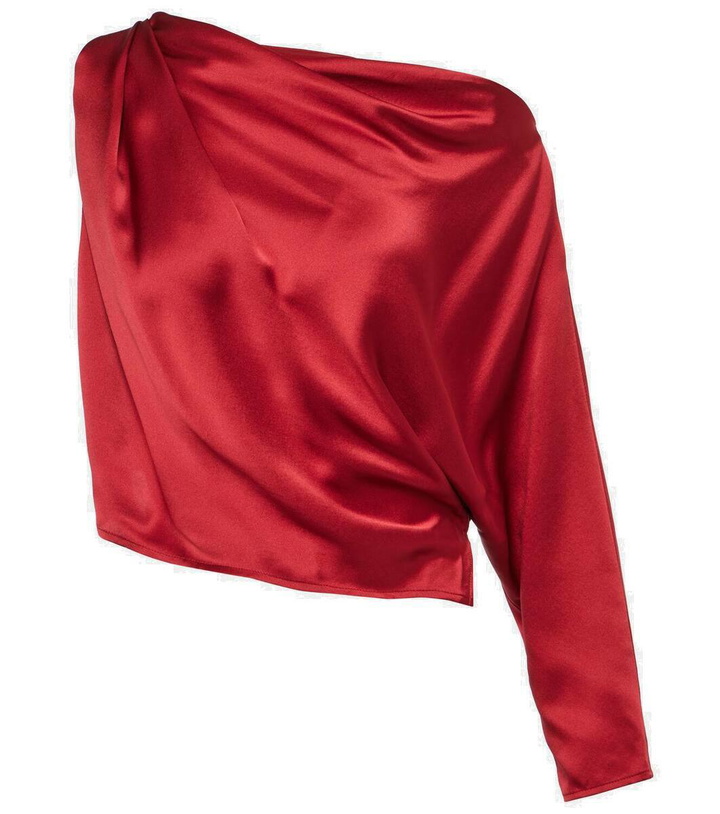 Photo: The Sei Draped one-shoulder silk satin top