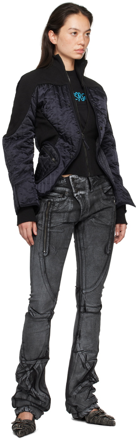 Ottolinger ブラックキルティングジャケット Ottolinger Black Quilted Silhouette Jacket