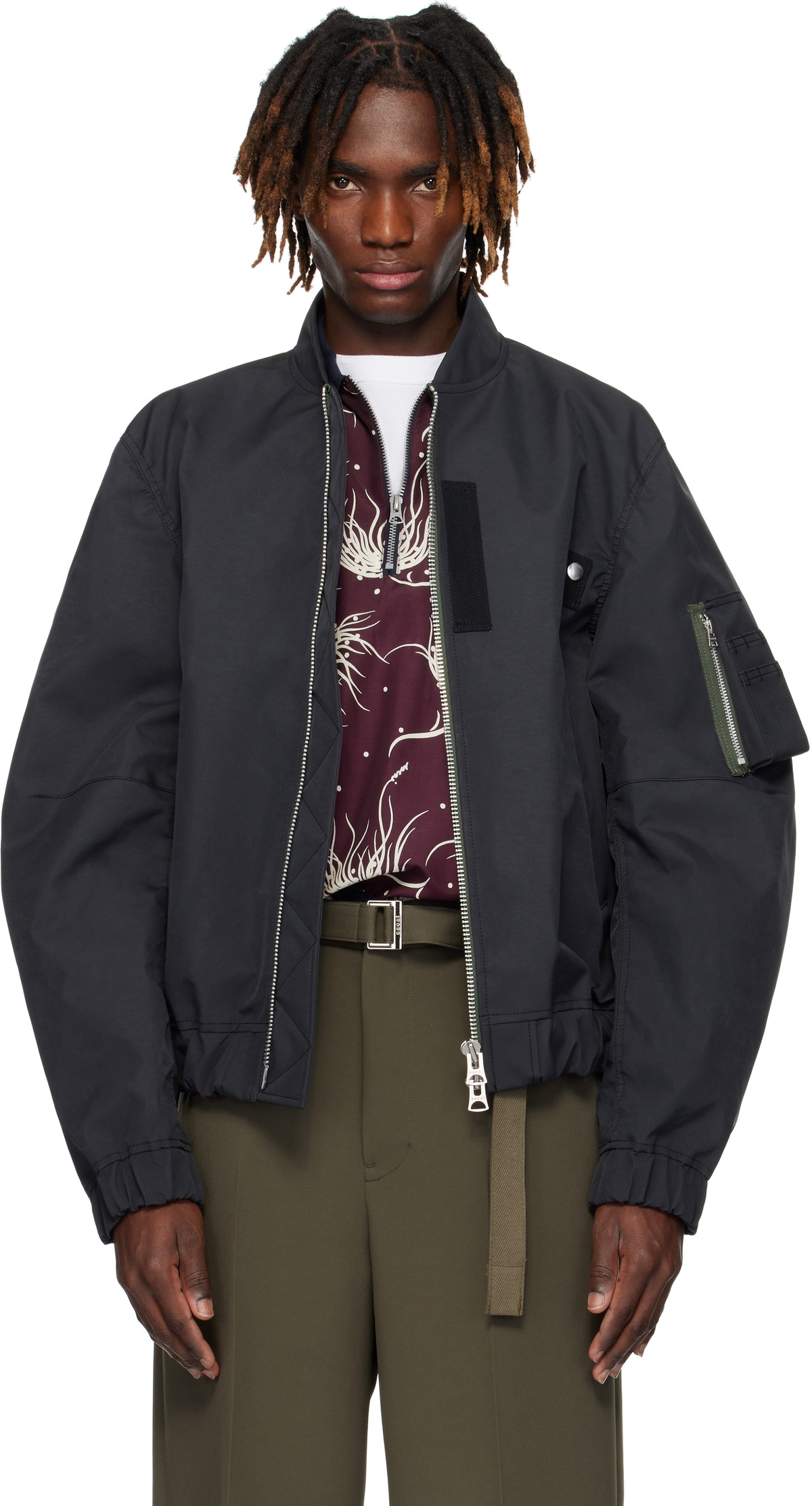 sacai Black SPIEWAK Edition Gonz Multi Patch Bomber Jacket Sacai