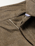 Rubinacci - Manny Slim-Fit Tapered Pleated Wool-Flannel Trousers - Brown