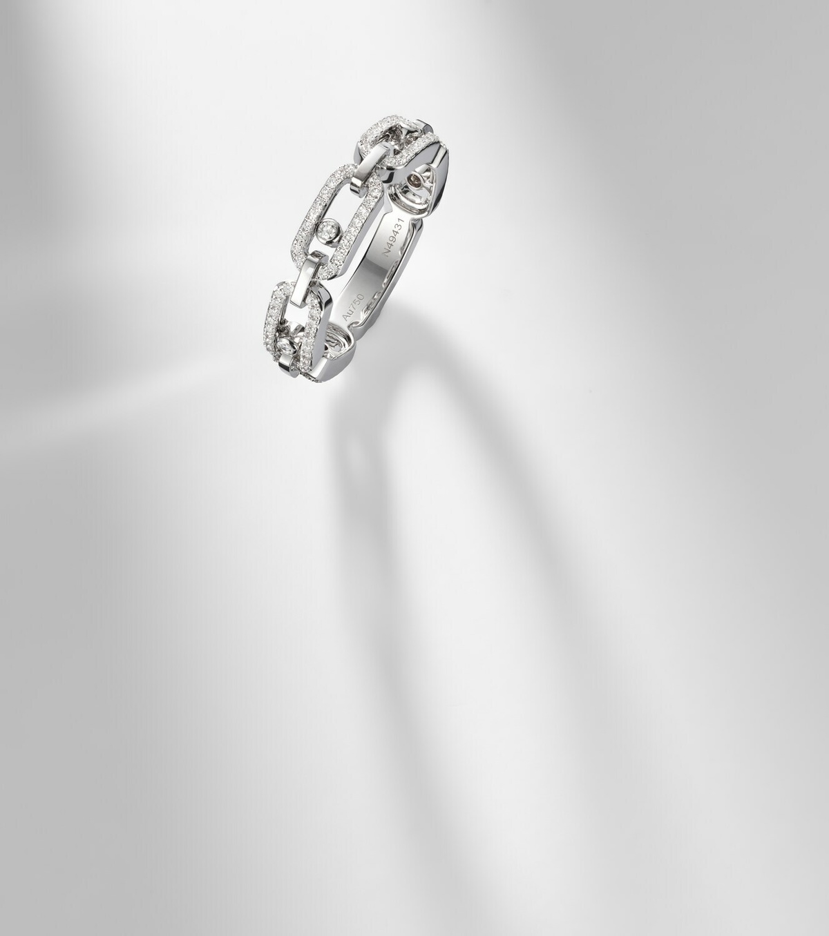Messika Move Link 18kt white gold ring with diamonds