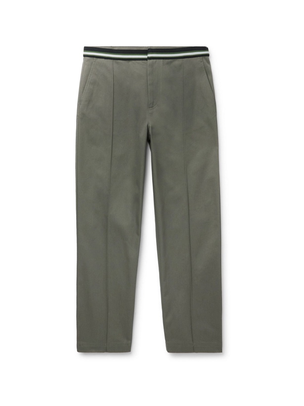 Photo: VALENTINO - Stripe-Trimmed Cotton Trousers - Green