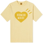 Human Made Men's Ningen-sei Capsule Plant Dyed Logo T-Shirt in Yellow