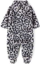 Molo Baby Grey Faux-Fur Leopard Umba Jumpsuit