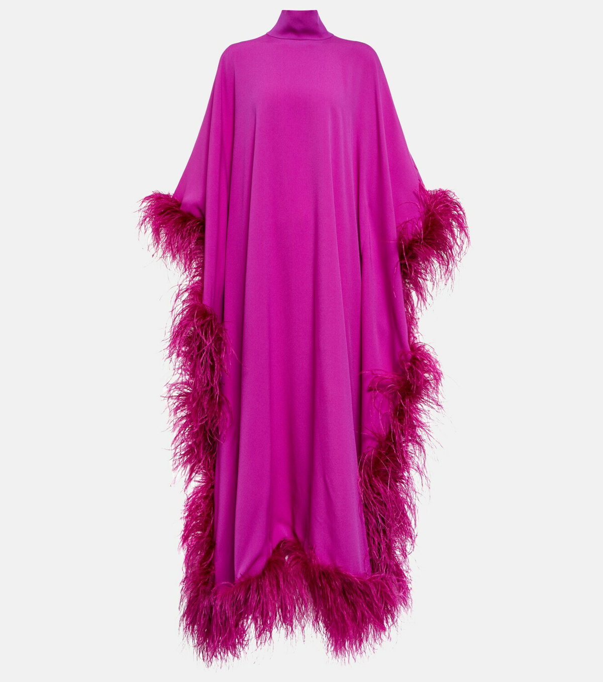 Taller Marmo Feather-trimmed mockneck gown Taller Marmo