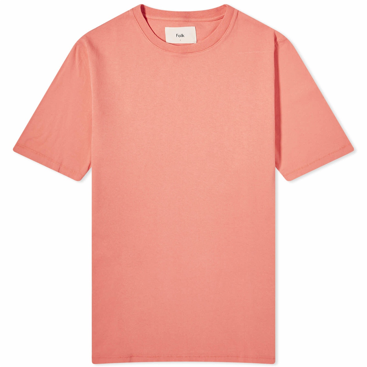 Photo: Folk Men's Contrast Sleeve T-Shirt in Coral