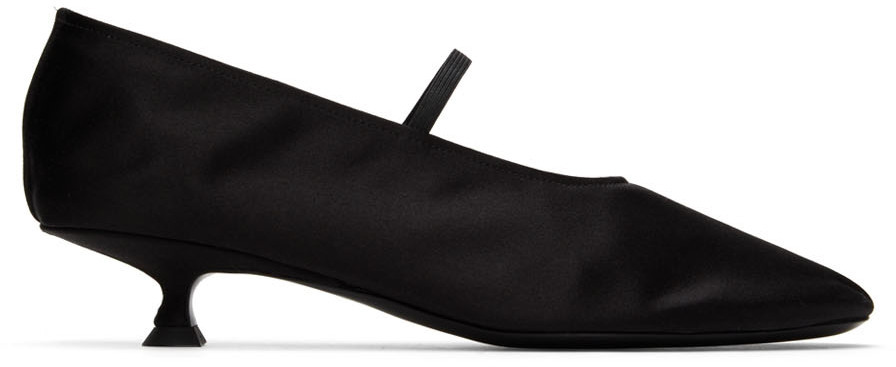 The Row Black Heeled Ballerina Flats The Row