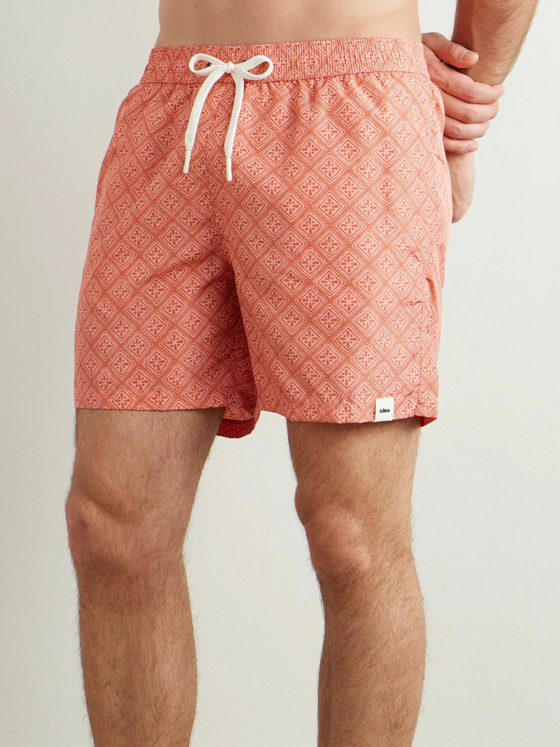 Altea - Straight-Leg Printed Swim Shorts - Orange