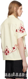 HARAGO Off-White Dainty Embroidered Shirt